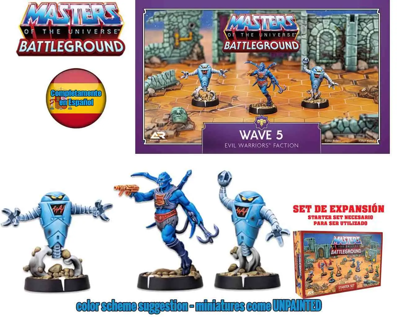 Motu:battleground Wave 5 Evil Warriors Faction Edición Española - Figurine